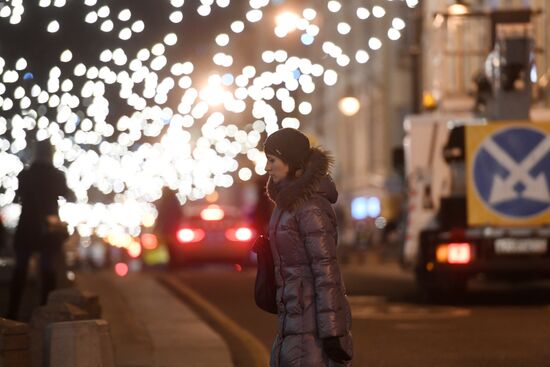 New Year's lights in Moscow