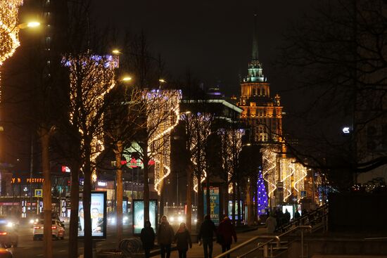 New Year's lights in Moscow
