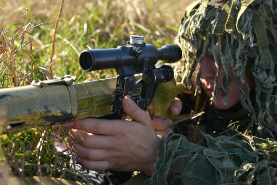 Russian Armed Forces' snipers exercise in Gudauta