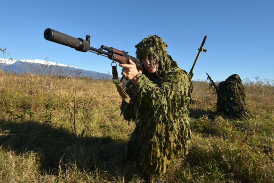 Russian Armed Forces' snipers exercise in Gudauta