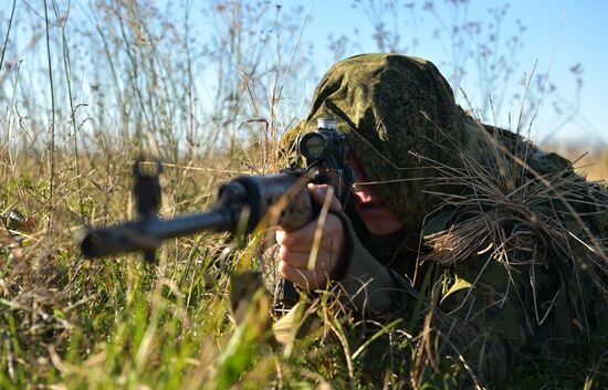 Russian Armed Forces' snipers exercise in Gudauta