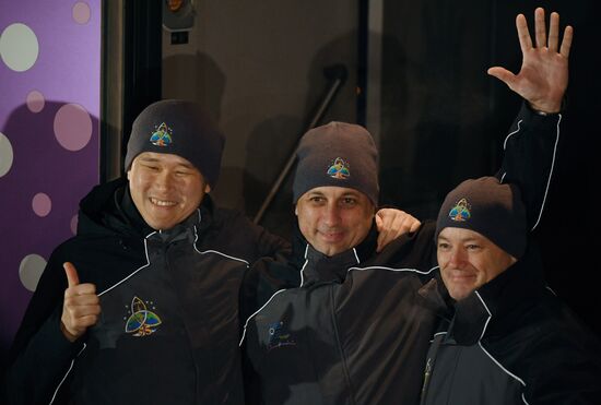 Soyuz-FG carrier vehicle with Soyuz MS-07 manned spacecraft launched from Baikonur Cosmodrome