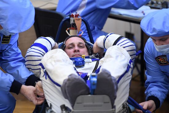 Soyuz-FG carrier vehicle with Soyuz MS-07 manned spacecraft launched from Baikonur Cosmodrome