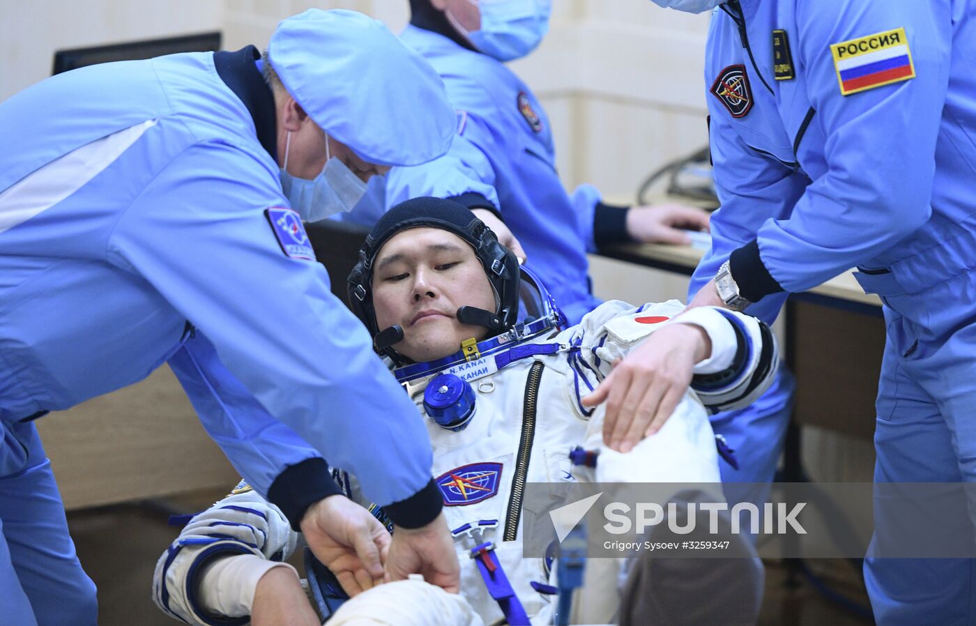 Soyuz-FG carrier vehicle with Soyuz MS-07 manned spacecraft launched from Baikonur Cosmodrome