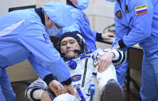 Soyuz-FG carrier vehicle with Soyuz MS-07 manned spacecraft launched from Baikonur Cosmodrome