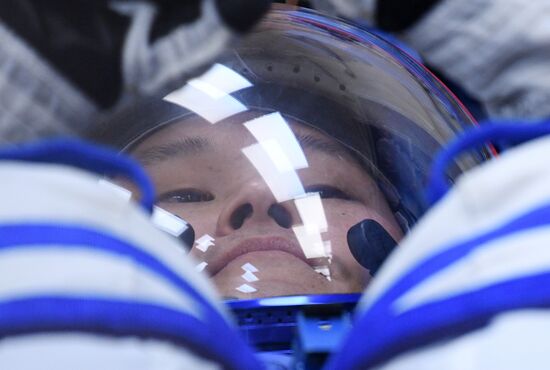 Soyuz-FG carrier vehicle with Soyuz MS-07 manned spacecraft launched from Baikonur Cosmodrome