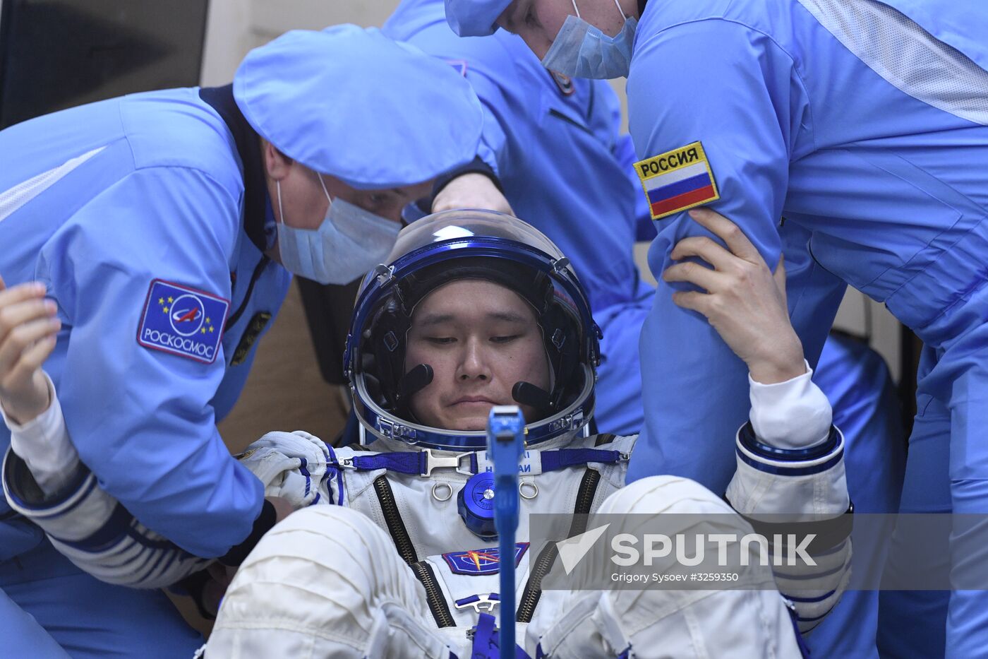 Soyuz-FG carrier vehicle with Soyuz MS-07 manned spacecraft launched from Baikonur Cosmodrome