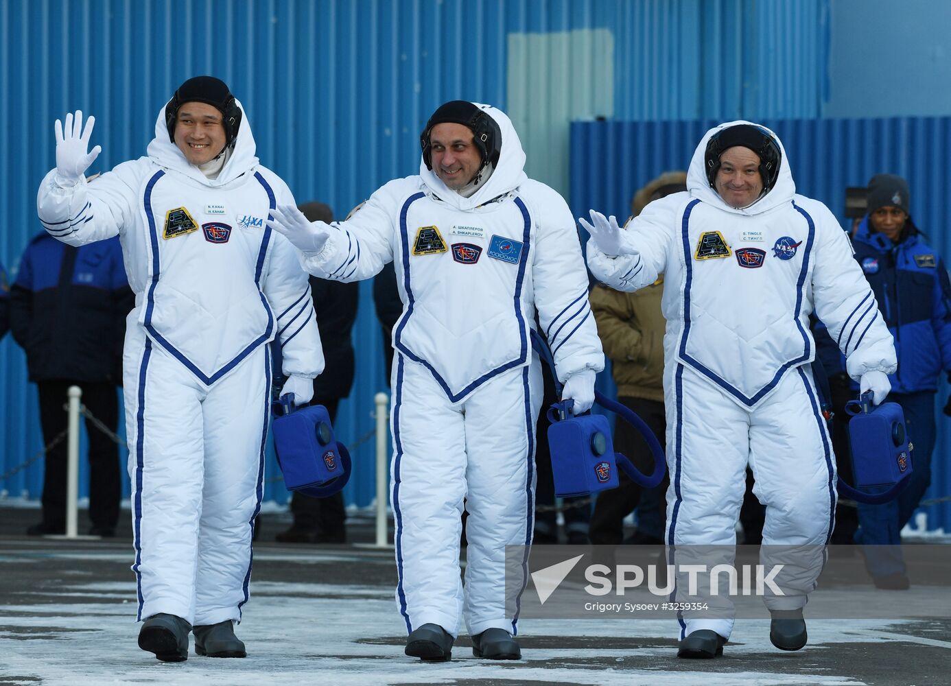 Soyuz-FG carrier vehicle with Soyuz MS-07 manned spacecraft launched from Baikonur Cosmodrome