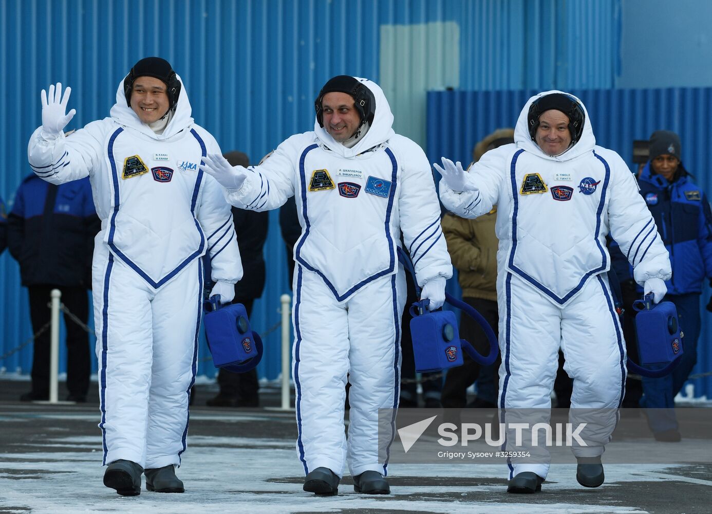Soyuz-FG carrier vehicle with Soyuz MS-07 manned spacecraft launched from Baikonur Cosmodrome