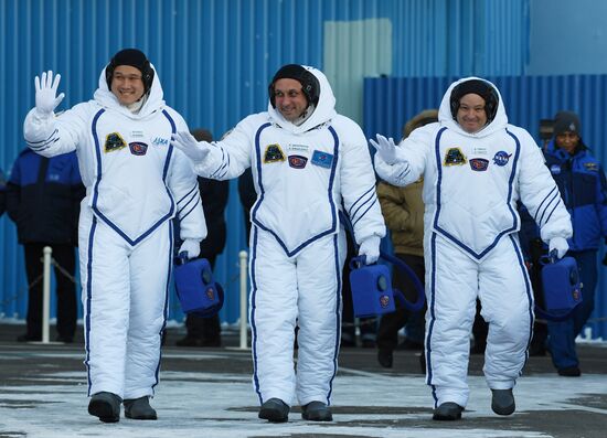 Soyuz-FG carrier vehicle with Soyuz MS-07 manned spacecraft launched from Baikonur Cosmodrome