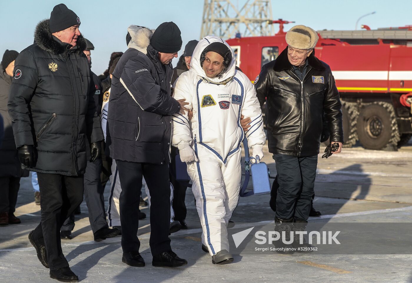 Soyuz-FG carrier vehicle with Soyuz MS-07 manned spacecraft launched from Baikonur Cosmodrome