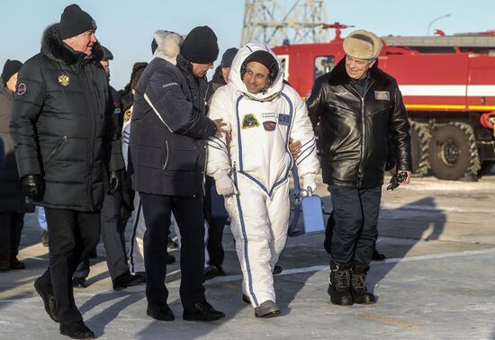 Soyuz-FG carrier vehicle with Soyuz MS-07 manned spacecraft launched from Baikonur Cosmodrome