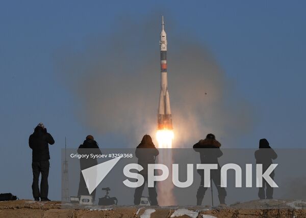 Soyuz-FG rocket launches Soyuz-MS-07 spacecraft from Baikonur Space Center