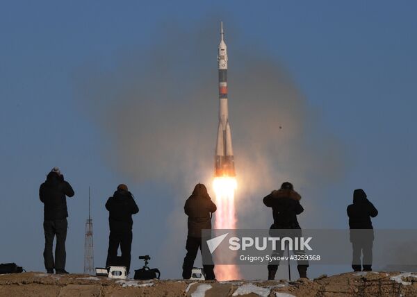 Soyuz-FG rocket launches Soyuz-MS-07 spacecraft from Baikonur Space Center