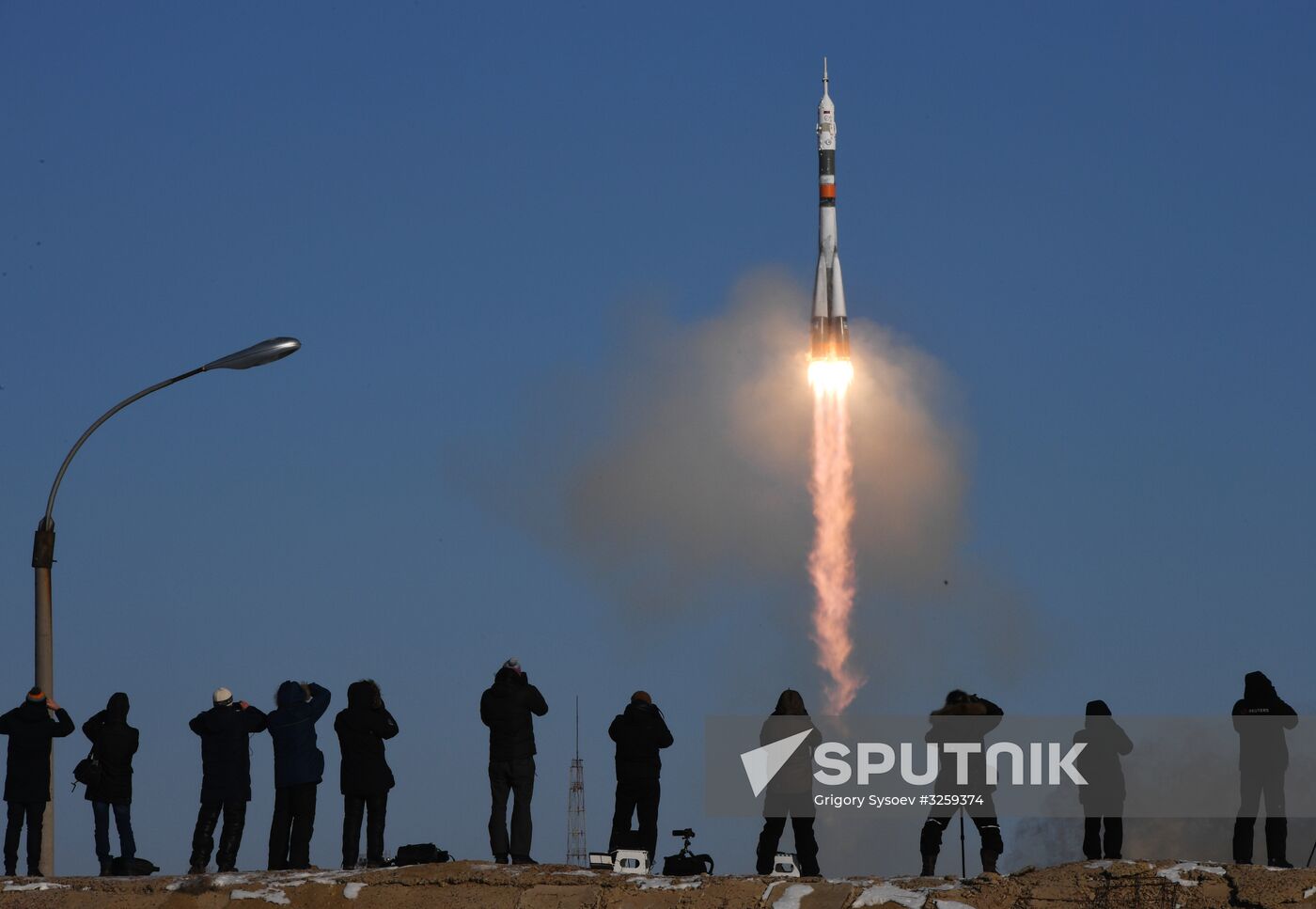 Soyuz-FG rocket launches Soyuz-MS-07 spacecraft from Baikonur Space Center