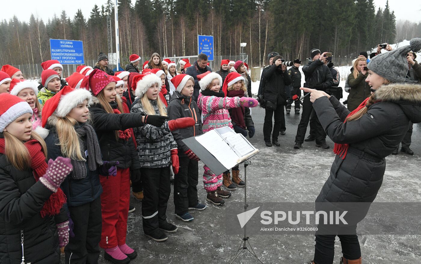Russian Father Frost meets with Finland's Joulupukki in Leningrad Region