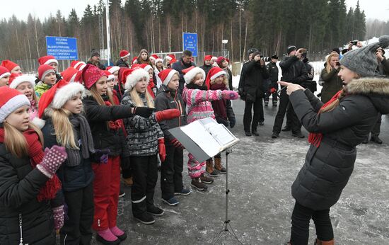 Russian Father Frost meets with Finland's Joulupukki in Leningrad Region