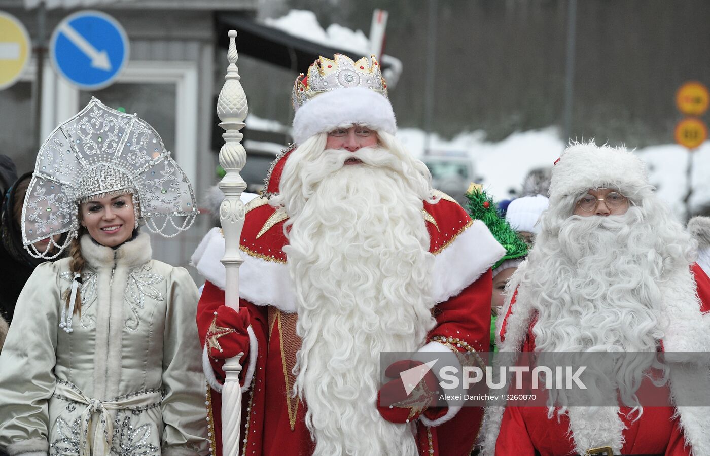 Russian Father Frost meets with Finland's Joulupukki in Leningrad Region