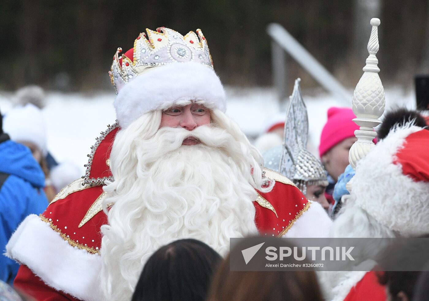 Russian Father Frost meets with Finland's Joulupukki in Leningrad Region