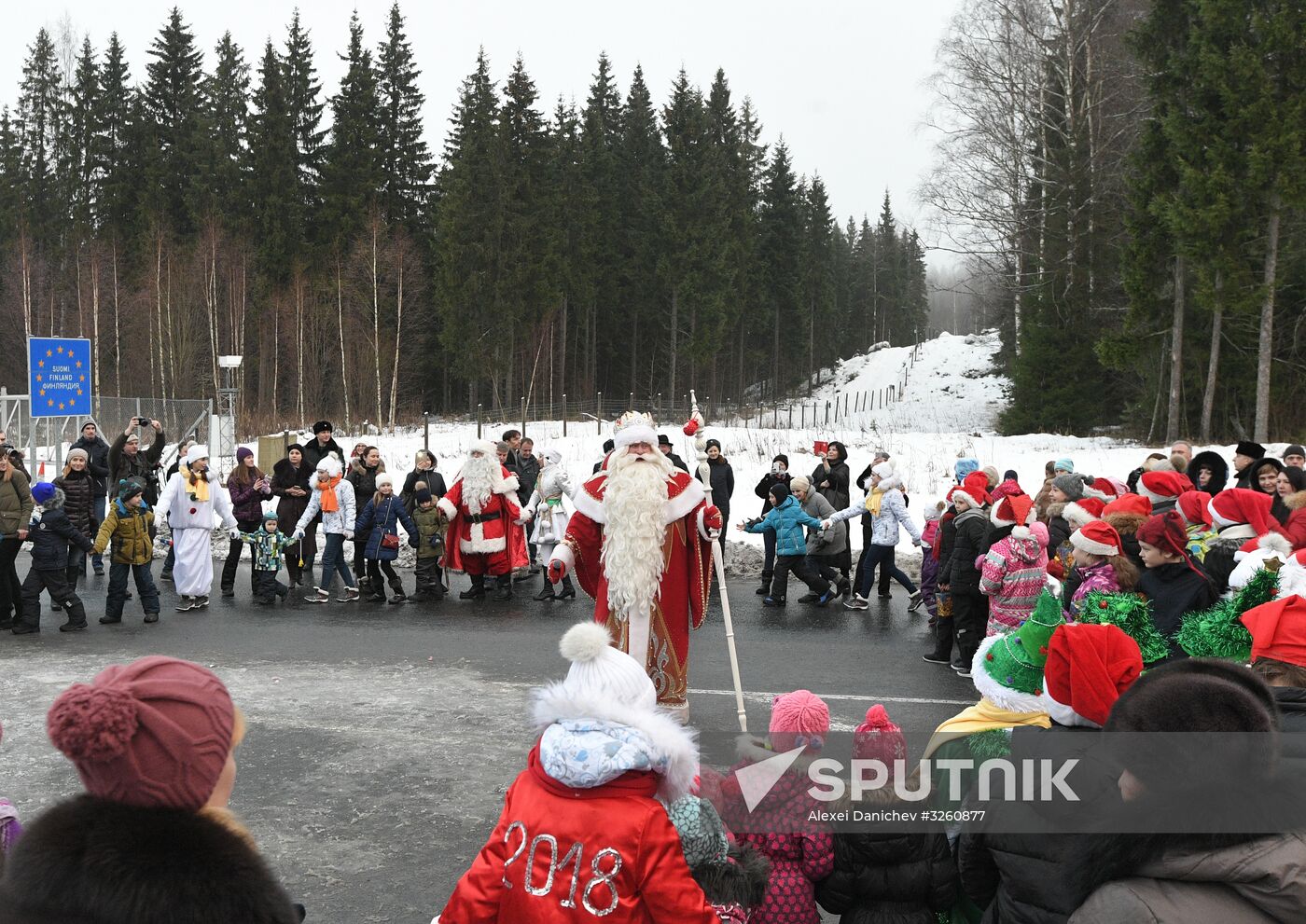 Russian Father Frost meets with Finland's Joulupukki in Leningrad Region