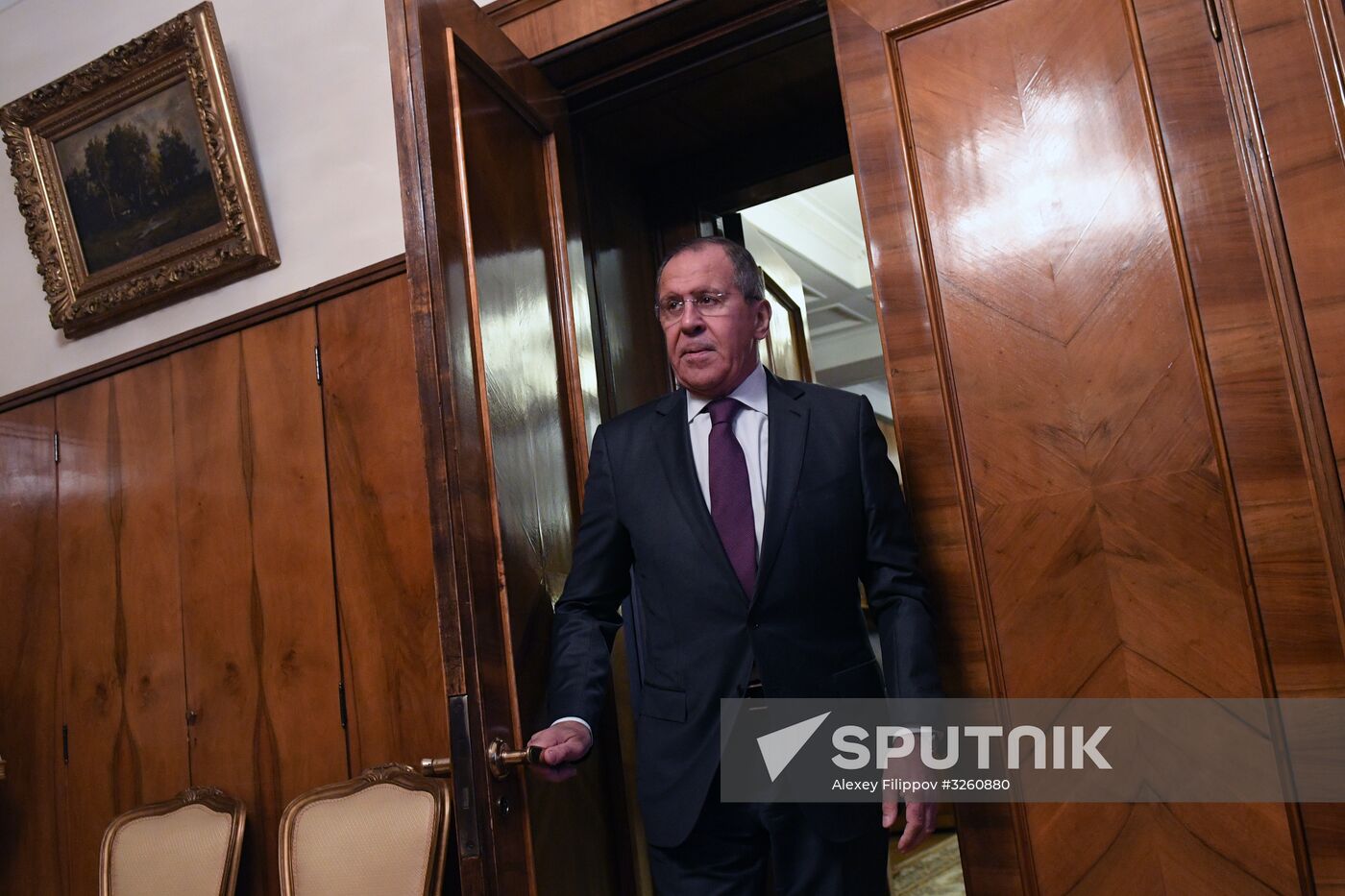 Russian Foreign Minister Sergei Lavrov meets with Serbian Foreign Minister Ivica Dacic