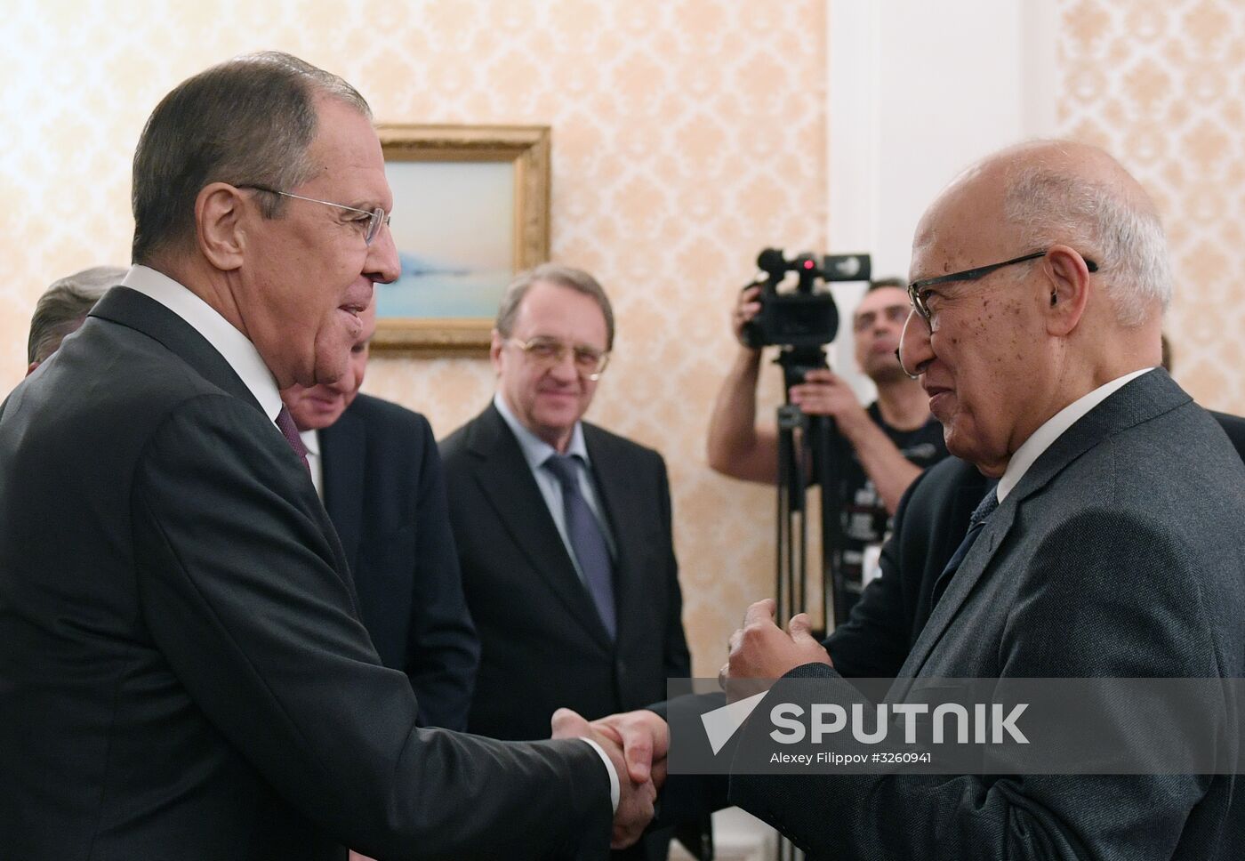 Russian Foreign Minister Sergei Lavrov meets with Palestinian President's Foreign Affairs Adviser Nabil Shaath