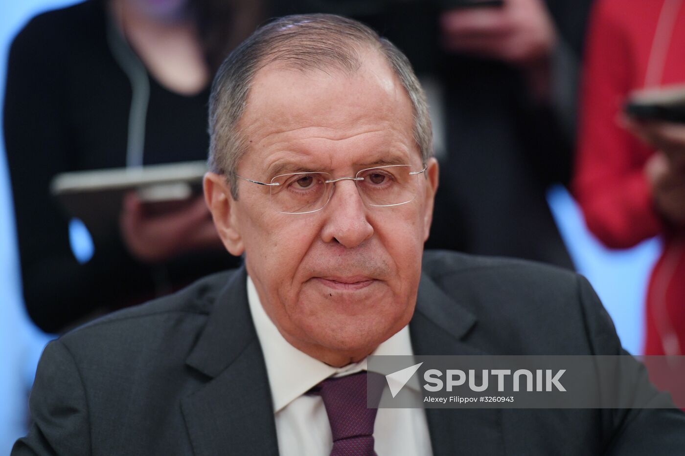 Russian Foreign Minister Sergei Lavrov meets with Palestinian President's Foreign Affairs Adviser Nabil Shaath