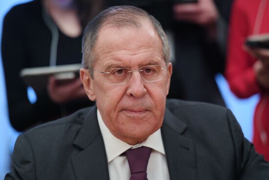 Russian Foreign Minister Sergei Lavrov meets with Palestinian President's Foreign Affairs Adviser Nabil Shaath
