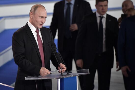 Vladimir Putin attends All-Russia People's Front Forum Russia Headed into the Future