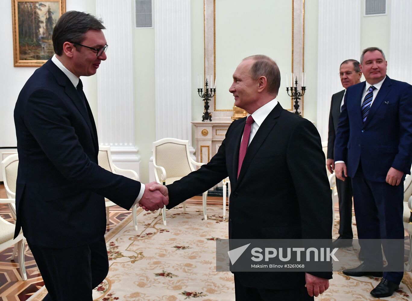 President Vladimir Putin meets with Serbian President Aleksandar Vucic