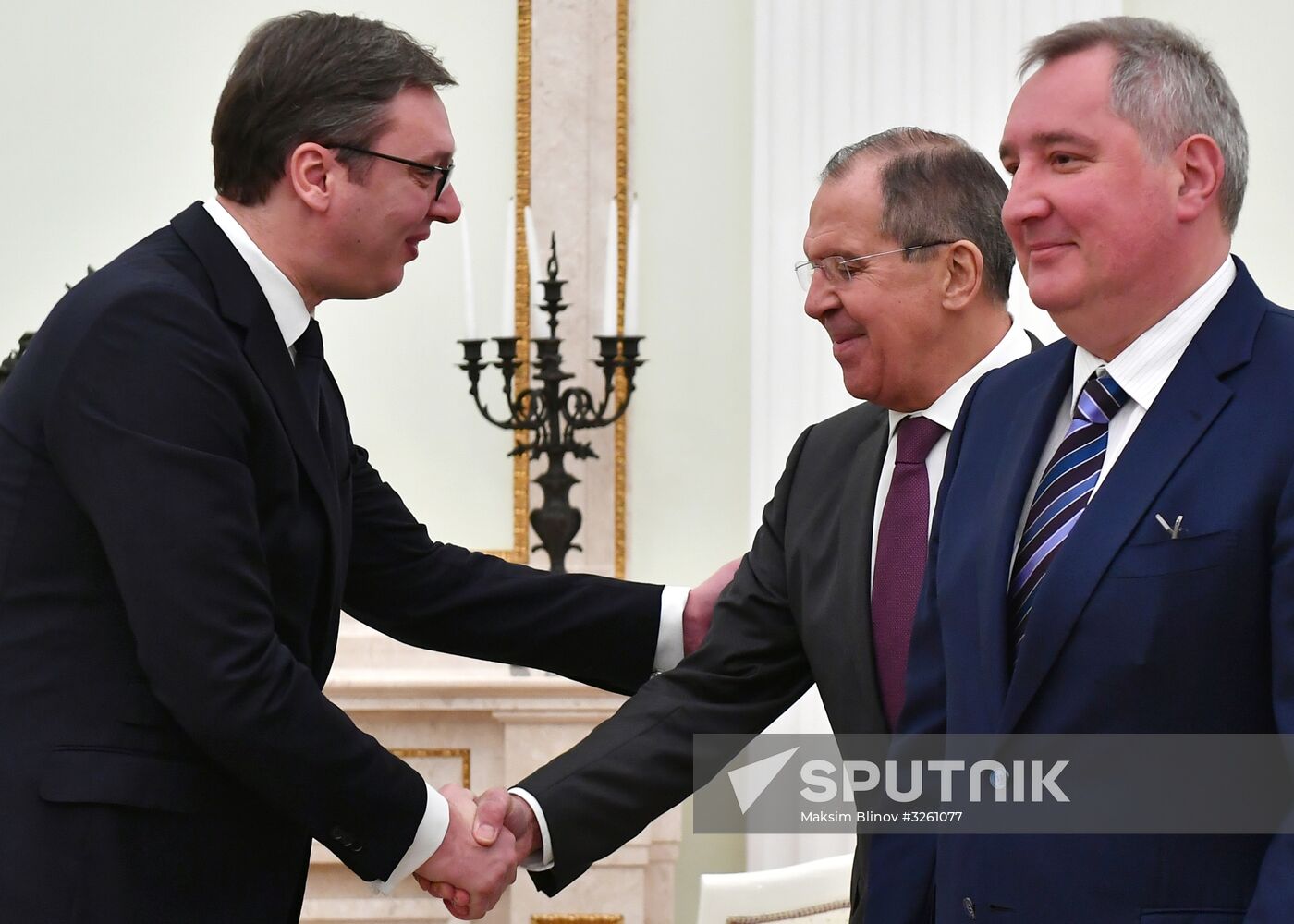 President Vladimir Putin meets with Serbian President Aleksandar Vucic