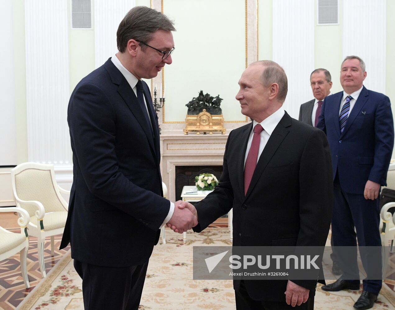 President Vladimir Putin meets with Serbian President Aleksandar Vucic