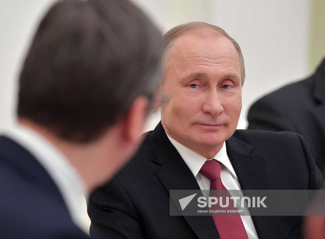 President Vladimir Putin meets with Serbian President Aleksandar Vucic
