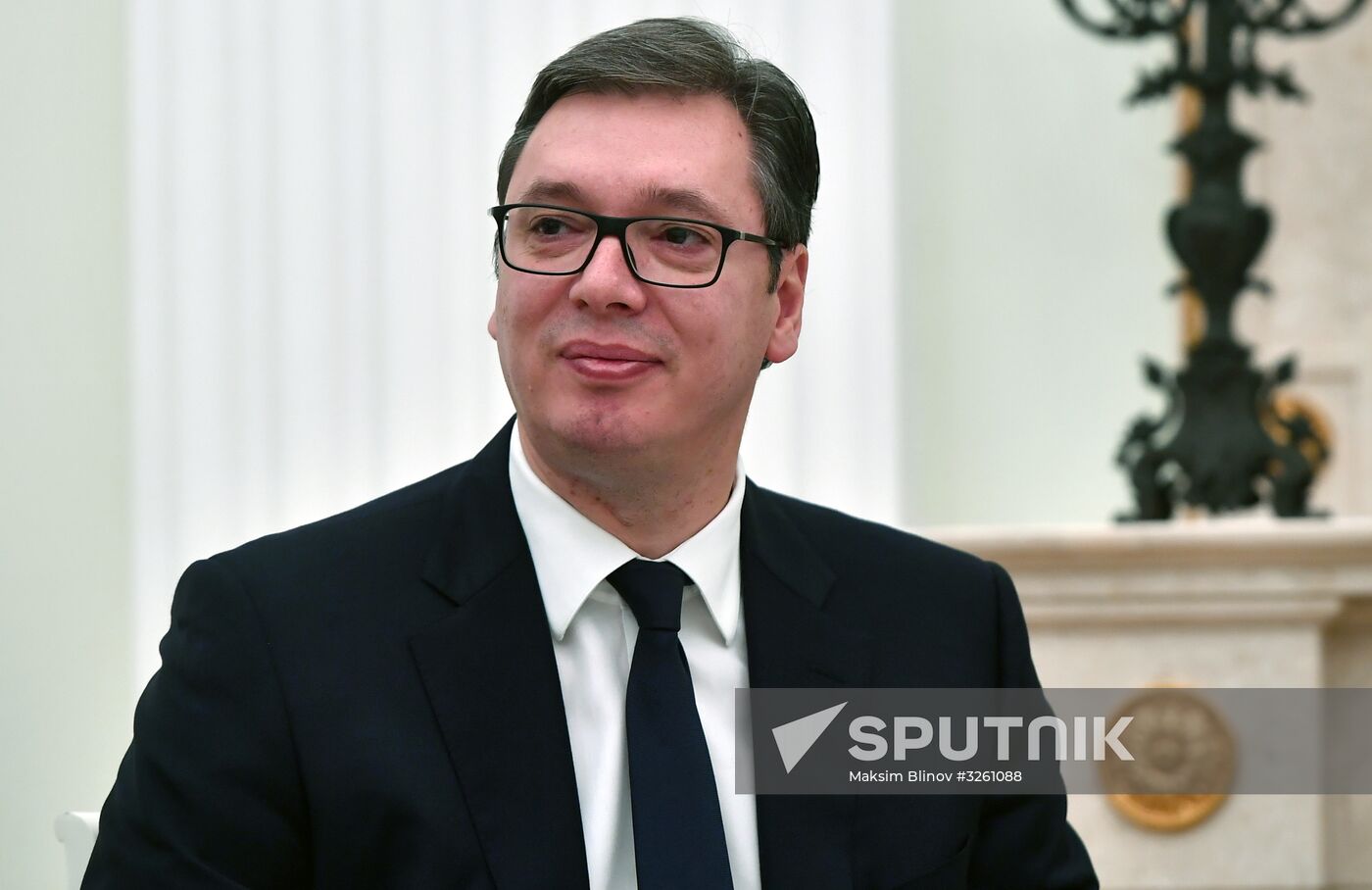 President Vladimir Putin meets with Serbian President Aleksandar Vucic