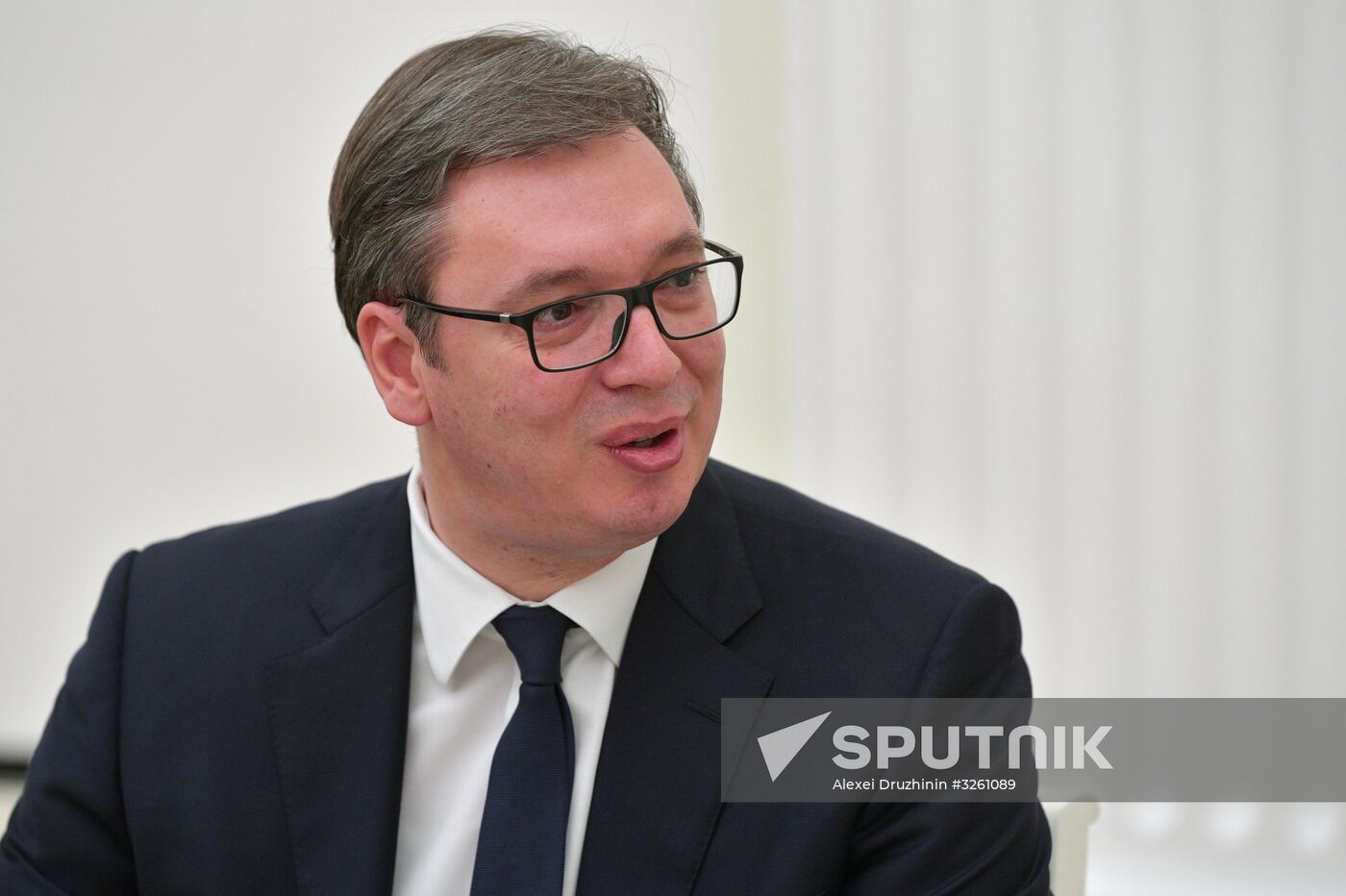 President Vladimir Putin meets with Serbian President Aleksandar Vucic