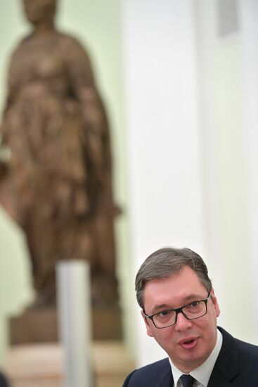 President Vladimir Putin meets with Serbian President Aleksandar Vucic