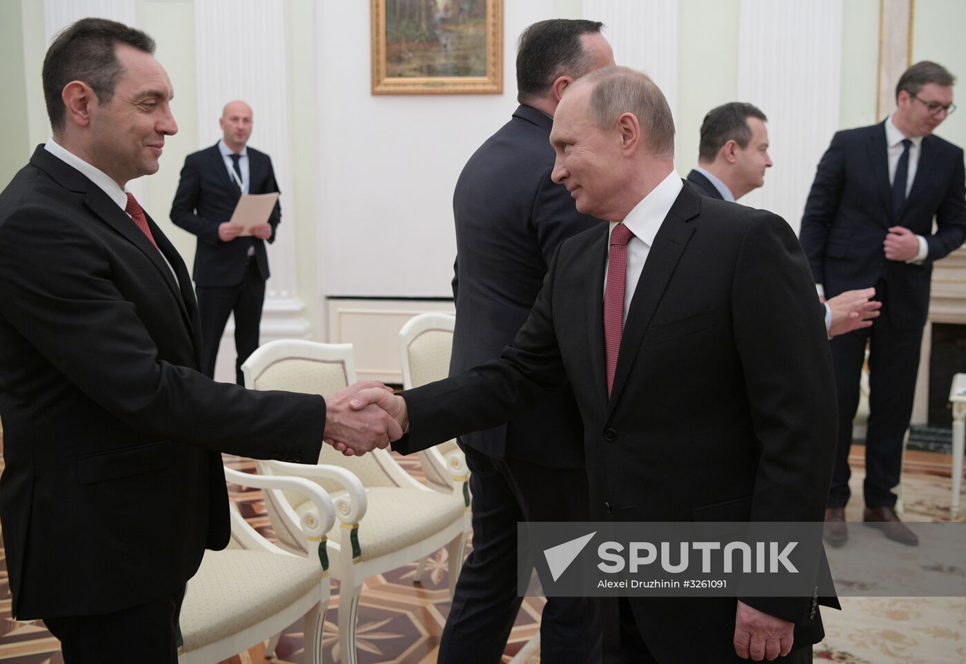 President Vladimir Putin meets with Serbian President Aleksandar Vucic