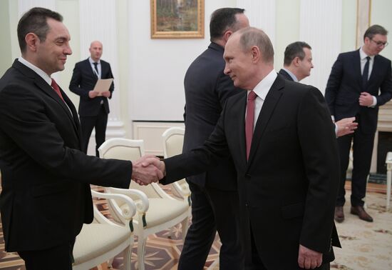 President Vladimir Putin meets with Serbian President Aleksandar Vucic