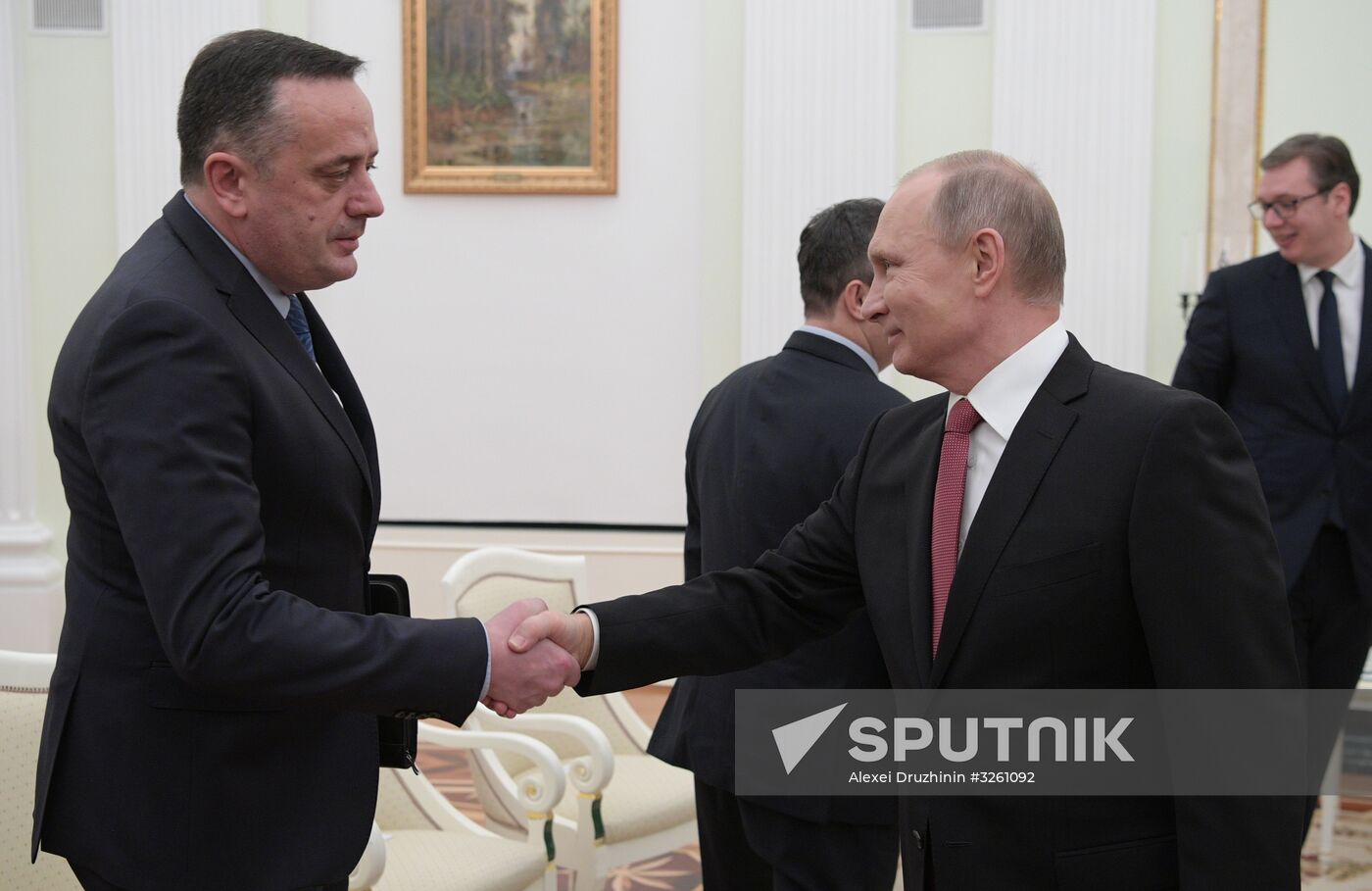 President Vladimir Putin meets with Serbian President Aleksandar Vucic