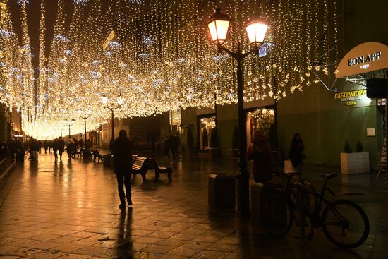 New Year's lights in Moscow
