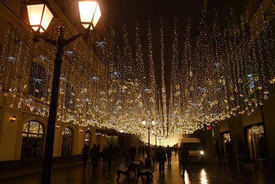New Year's lights in Moscow