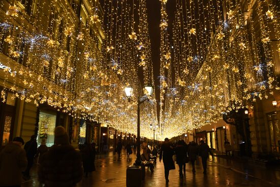 New Year's lights in Moscow