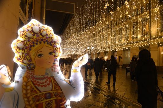 New Year's lights in Moscow