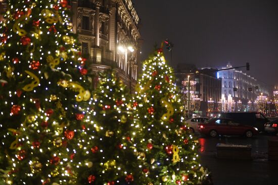 New Year's lights in Moscow