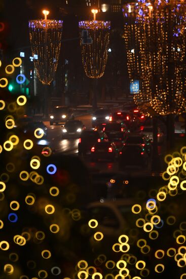 New Year's lights in Moscow