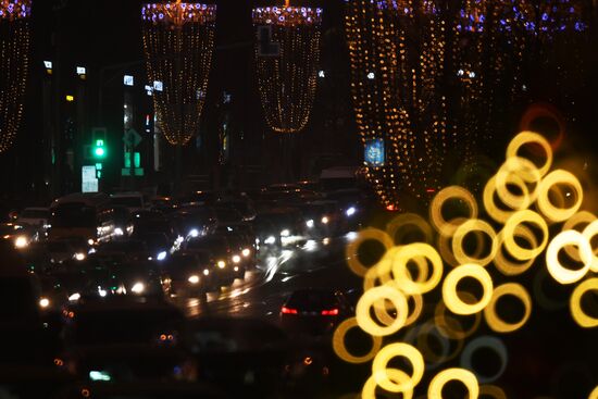 New Year's lights in Moscow