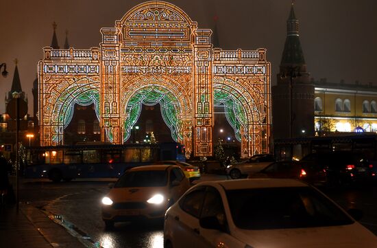 New Year's lights in Moscow