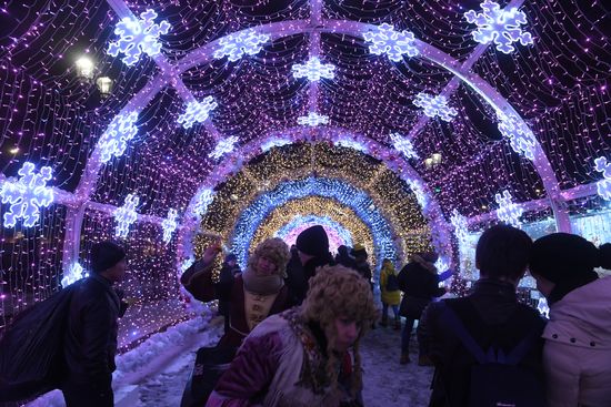 New Year's lights in Moscow
