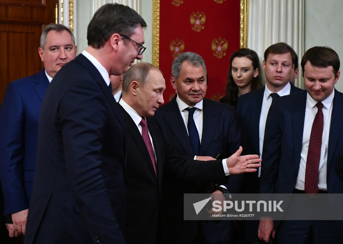 President Vladimir Putin meets with Serbian President Aleksandar Vucic