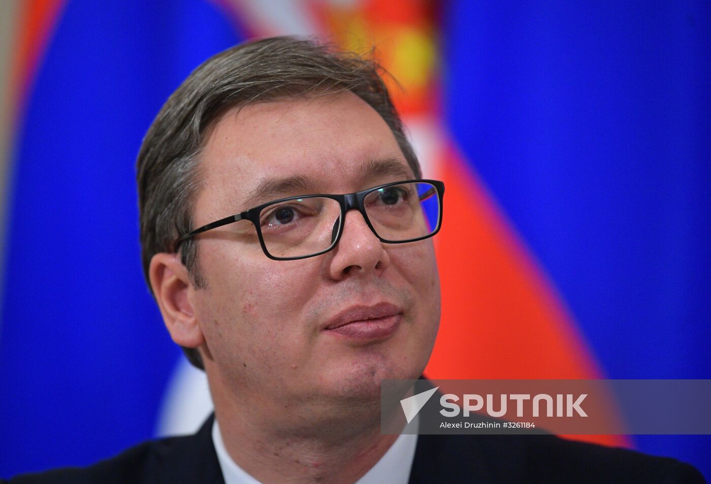 President Vladimir Putin meets with Serbian President Aleksandar Vucic